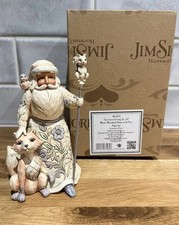 Jim Shore Babbo Natale nel bosco bianco con volpe grazioso regalo a tutti 4053692