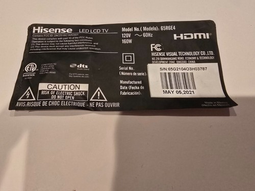 Hisense led lcd - lcd, 65r6e4