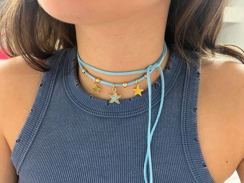 Collana azzurra stelle - collana,