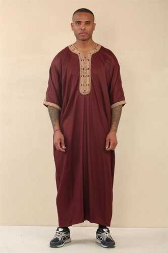 Uomo burgundy marocchino thobe - uomo,