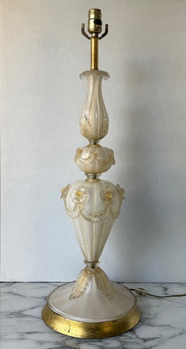 Vtg italian murano glass lamp - italian,