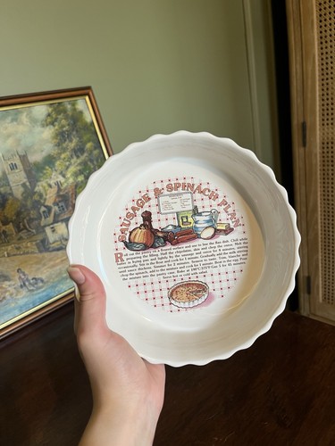 Vintage ceramica ricetta flan