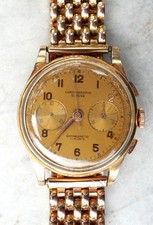 CHRONOGRAPHE SUISSE boitier or 18k Venus 188 montre bracelet homme  SBX25CHS001