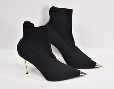 Elisabetta Franchi stivaletto donna nero con calzino taglia 40