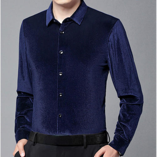 Men velevt shirt plain - men's,