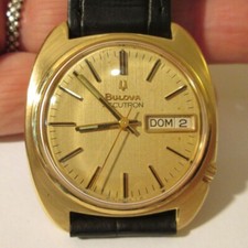 BULOVA ACCUTRON DAY & DATE OROLOGIO VINTAGE ORO MASSICCIO 18K BELLISSIMO 