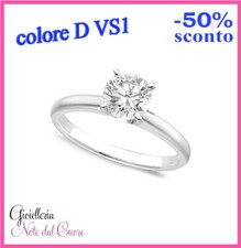 ANELLO SOLITARIO ORO BIANCO