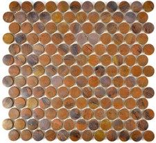 Mosaico tegola di rame bottone