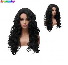 Parrucca cosplay principessa Merida lunga capelli castani neri sintetici festa costume parrucche