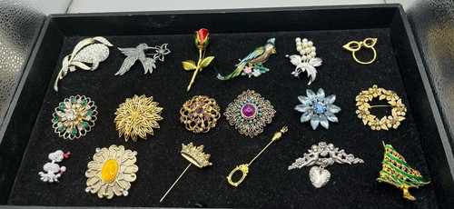 Spilla gioiello strass vintage