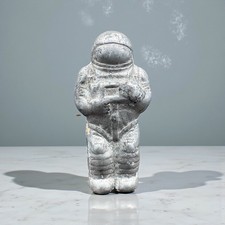 SOUVENIR GIOCATTOLO SPAZIALE anni 60! Vecchia bambola russa ucraina vintage in metallo cosmonauta Leonov