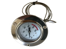 Termometro incasso per forno a legna BBQ a dilatazione gas 0-450°C allerta 600°C