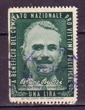 1944 Erinnofilo Beneficio Comitato Nazionale Vittime Politiche BRUNO BUOZZI