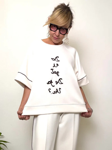 Maglia oversize bianca donna - oversize,