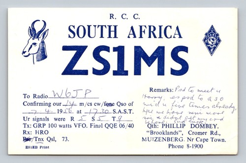 Radioamatore qsl zs1ms - radioamatore,