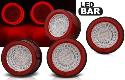 Feux arrière led rouge blanc - feux, rouge/blanc