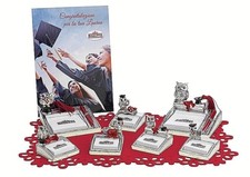 N.1 BOMBONIERA GUFO LAUREA con POST-IT in 6 MODELLI in GALVANICA ARGENTO 925%