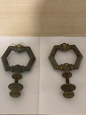 BAL Antico Battente Battiporta/2 pezzi/a forma di esagono,ottone.20x12 cm