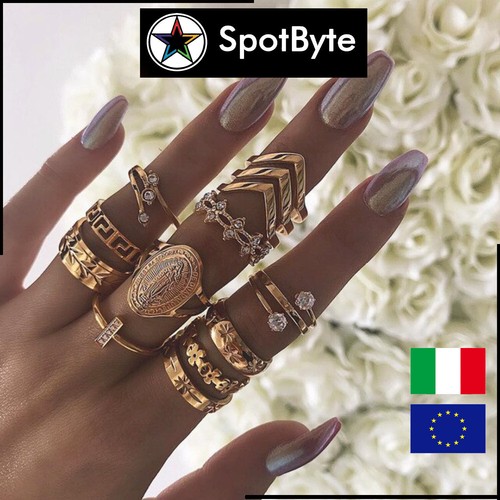 Set anelli donna dorati in - anelli,