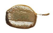 Borsetta elegante clutch donna, dischetti alluminio anodizzato a rete oro, usata