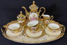 MHM BAVARIA servizio SERVIZIO MOKA per 4 persone SCENA BAROCCA oro 22 carati FRAGONARD