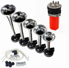 Tromba Musicale Strumento a Cinque Tubi Avvisatore Acustico Clacson Multi-Freque