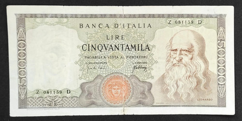 50000 lire leonardo vinci - da,