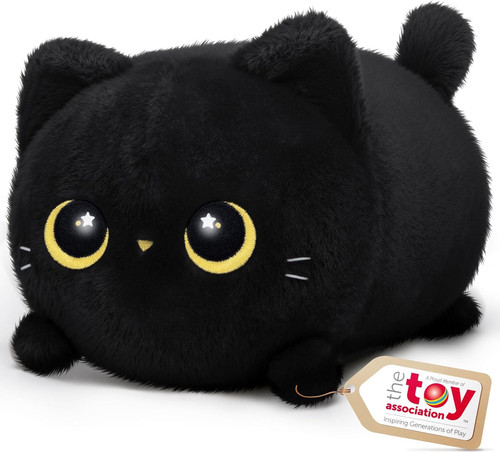 Peluche gatto nero con - peluche, occhi