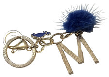 Portachiavi Carpisa 13 cm. con lettera M con tartarughina blu e ponpon blu