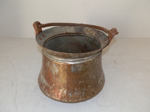 Antique copper pot with - copper,