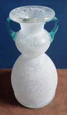 Vetro artistico Scavo di Murano a tre livelli con manici acqua 8,75"x 5"