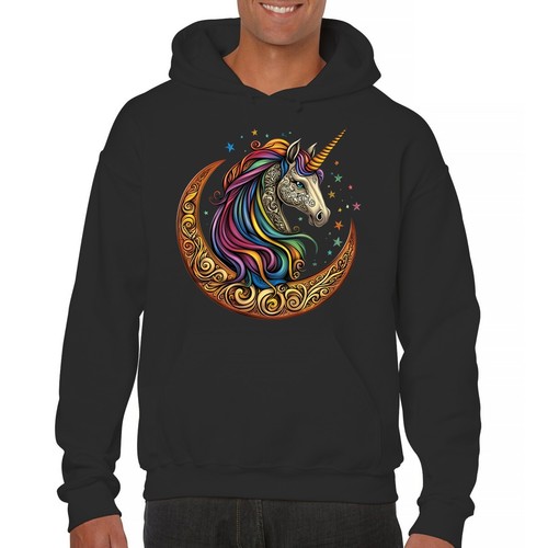 Felpa unicorno luna celtica - unicorno,