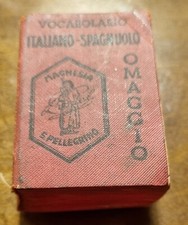 Dizionario Mignon Vintage d'Epoca 30 Aprile 1939 Italiano Spagnolo S. Pellegrino