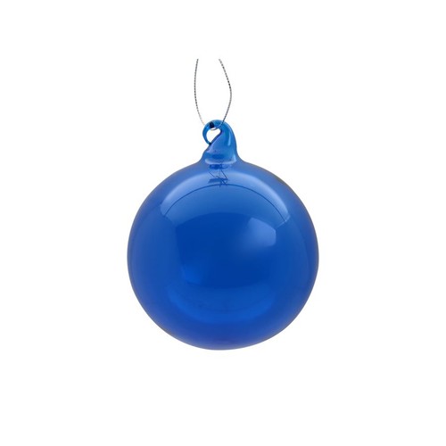 Pallina natale vetro blu - di,
