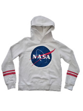 NASA Felpa con cappuccio Maglia Unisex Cotone Sweater Bianco Hoodies size S