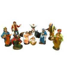 Natività 11 Pz in Terracotta Cm 10 - Sacra Famiglia Pastori Presepe