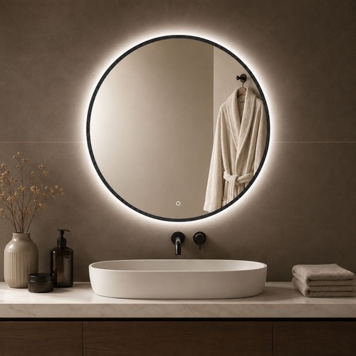 Specchio tondo led - specchio,