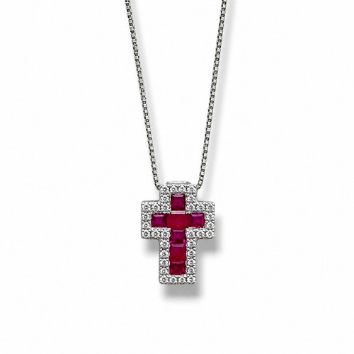 Collana croce oro - collana, bianco
