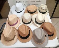 CAPPELLO PAGLIA UOMO COLLEZIONE 10 PEZZI A TESA LARGA O CORTA MISURE 57/58