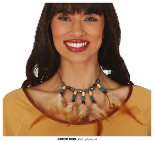Collana girocollo con - , piume