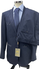 ABITO UOMO SARTORIALE MADE IN ITALY BLU LANA TASMANIA  46 48 50 52 54 56 58 60