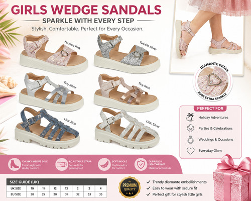 Sandali bambina con zeppa - con,