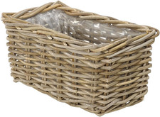 Piantatrice  Rattan, Circa 30 X 15 X 15 Cm, in Rattan, Grigio / Marrone
