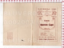 A2003 COMO TEATRO SOCIALE 1908 MUSICA PROGRAMMA CONCERTO VIOLINO QUARTETTO CAPET