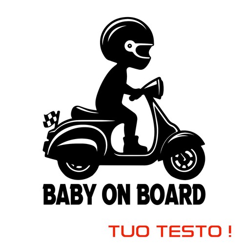Adesivo bebe bordo - adesivo, vespa
