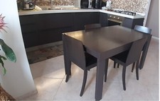 Tavolo Cucina + 4 sedie Ernestomeda. Colore Wenge