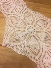 Centro Tavolo Ovale In pizzo ad Uncinetto Fatto a mano Filo Bianco