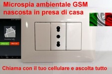 SPY microfono ambientale microspia nascosta in presa GSM sim card vimar plana