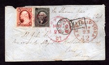 US 1860 FRANCE POST PAGATO IN