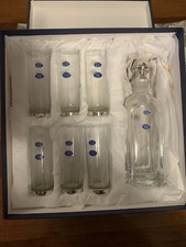 set di 6 bicchieri + bottiglia in cristallo e argento 925